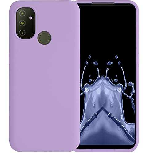 Image of LIRAMARK Liquid Silicone Soft Back Cover Case for OnePlus Nord N100 5G / 1+Nord N100 (Purple)