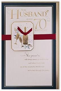 Clintons: Husband Sentiment, 70th Husband Milestone Birthday Greetings Card, 165x254mm, multi, 1163276