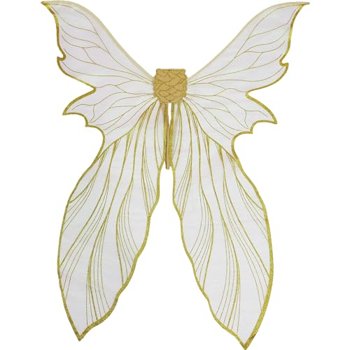 Snycler Fairy Wings for Adults Fairy Costume Flower Fairy Ideal for Photo Props Cosplay Costume Party - Yellow