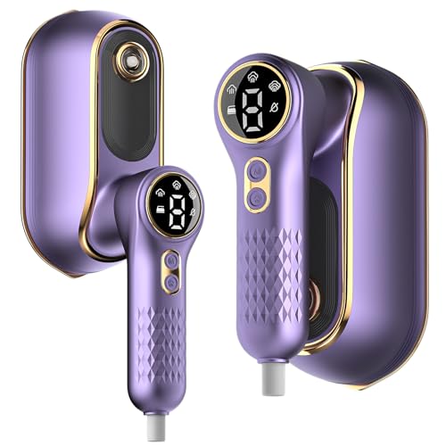 Image of NIASSO Travel Steamer, 1200W Portable Handheld Fabric Steamer for Clothes | 4Modes with LCD Display, Powerful Wrinkle Remover, 150ML Water Tank, 10S Fast Heat-Up, 120V Only (Not for Europe), Purple