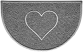 Nicoman HEART Embossed Shape Door Mat Dirt-Trapper Washable Barrier Doormat - (Use Indoor or Sheltered Outdoor) - (75x44cm/29.5x17.3inches,Medium) GREY
