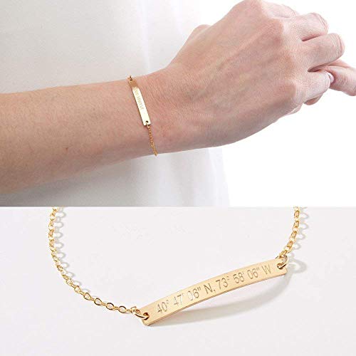 Amazon.com: Custom Gold Bar Bracelet 