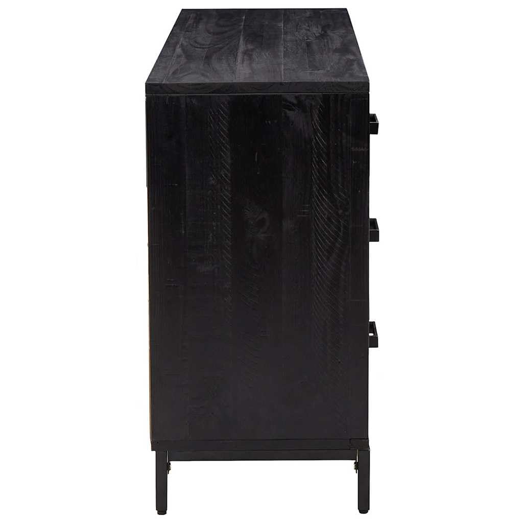 Credenza nera, 110 x 35 x 70 cm, in legno di pino
