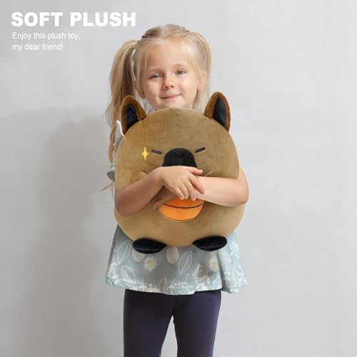 shownicer Plüschtier Französische Bulldogge Hund Kuscheltier Mit Basketball Stofftier Kawaii Hund Plüsch Kissen Spielzeug Hund Wurfkissen Geschenk für Kinder Jungen 3+ Jahre (Hund & Basketball, 35cm)