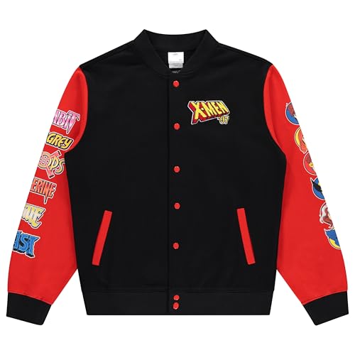 Marvel X-Men Snap Varsity Jacket for Men - Adults Letterman Jacket with Embroidered Patches - Cool Varsity Jackets2