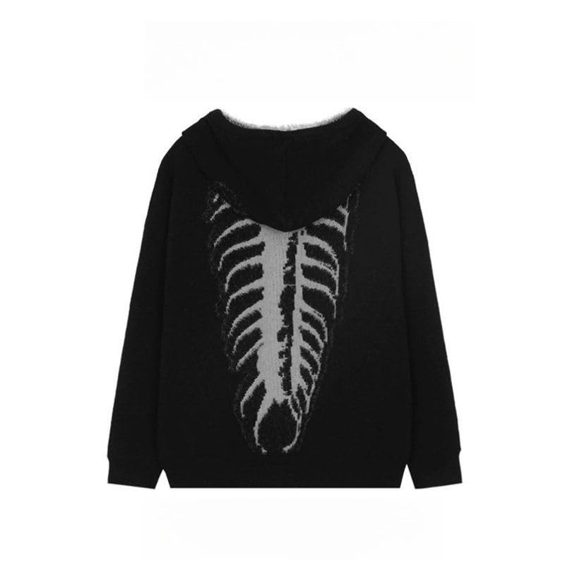 Y2K Vintage Centipede Bone Knitted Grunge Sweatershit Oversized Pullover Loose Sweater Streetwear Hoodies2