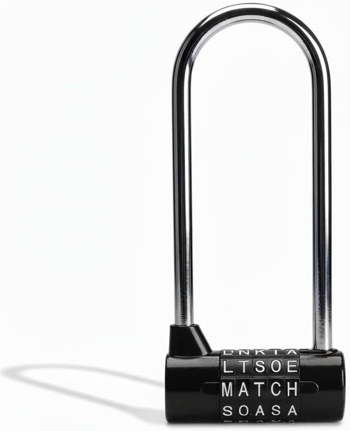 5 Digit Combination Padlock, Lengthened Combination Lock, Long Shackle Gym Locker, School Locker，Luggage Travel Lock, Toolbox, Closet, Luggage, Cabinet Storage (Black)