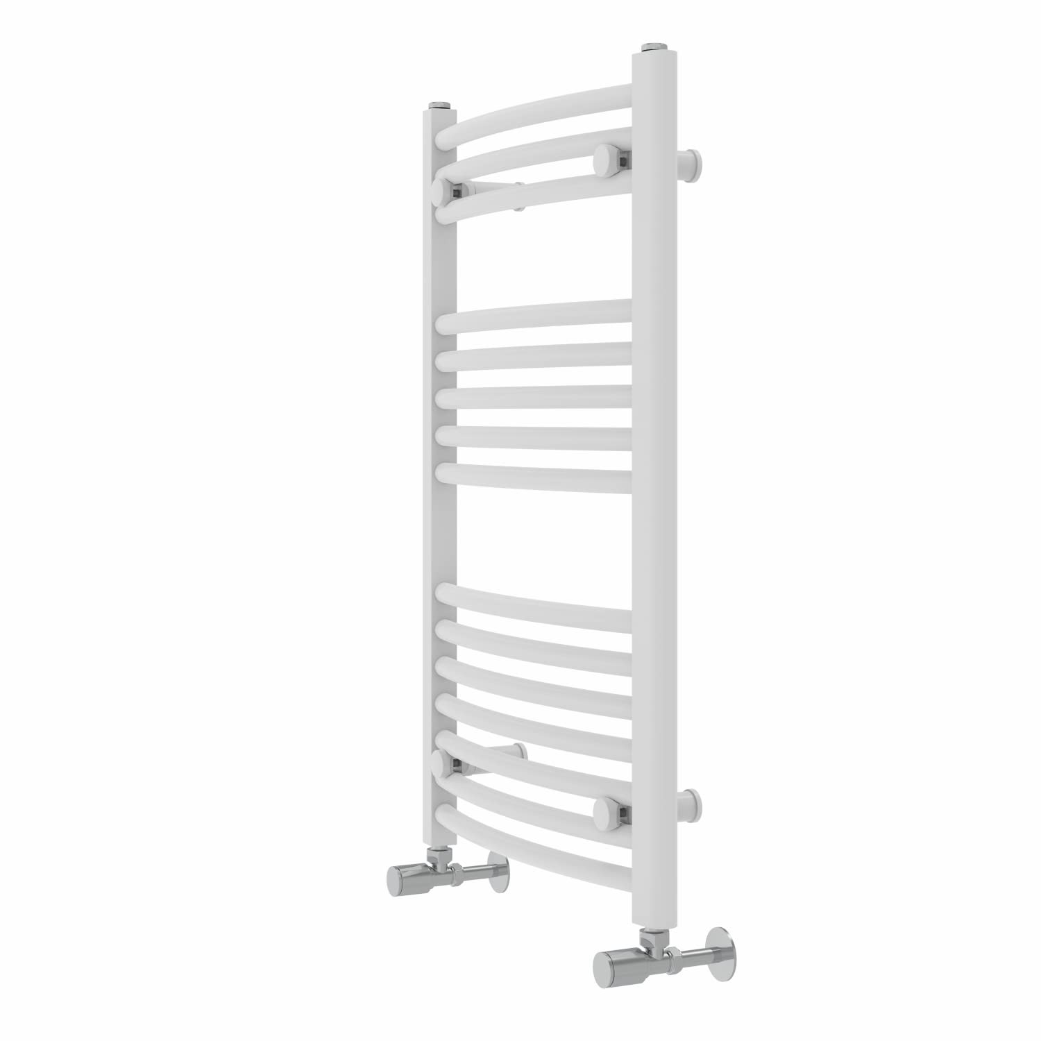 Warmehaus Contemporary Curved Bathroom Heated Towel Rail Radiator Rad 800 x 500mm - White