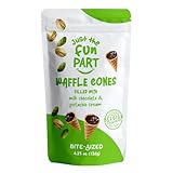 Just The Fun Part, Bite-Size Crispy Mini Waffle Cones with Premium Belgian Chocolate, Great for Snacks, Dessert, Grab & Go - Kosher (Milk Chocolate & Pistachio Cream)