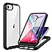 CENHUFO Cover iPhone SE 2020 /SE 2022 /SE 3, Cover iPhone 8/7 /6S /6, Custodia Antiurto 360 Gradi con Protezione Schermo Integrata Rugged Doppia faccia Bumper Full Body Case integrale Guscio - Nero