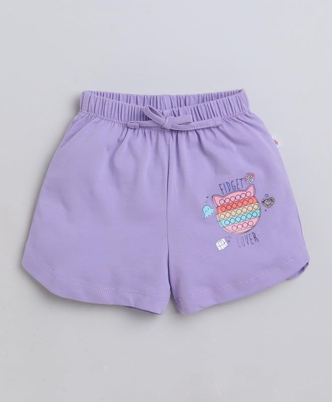 Image of BUMZEE Orange & Purple Girls Cap Sleeves Top & Short Set