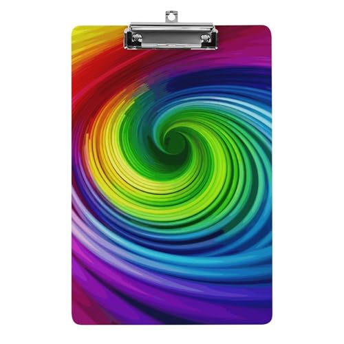 Porte-bloc A4 à spirale arc-en-ciel en acrylique 31,8x21,6 cm