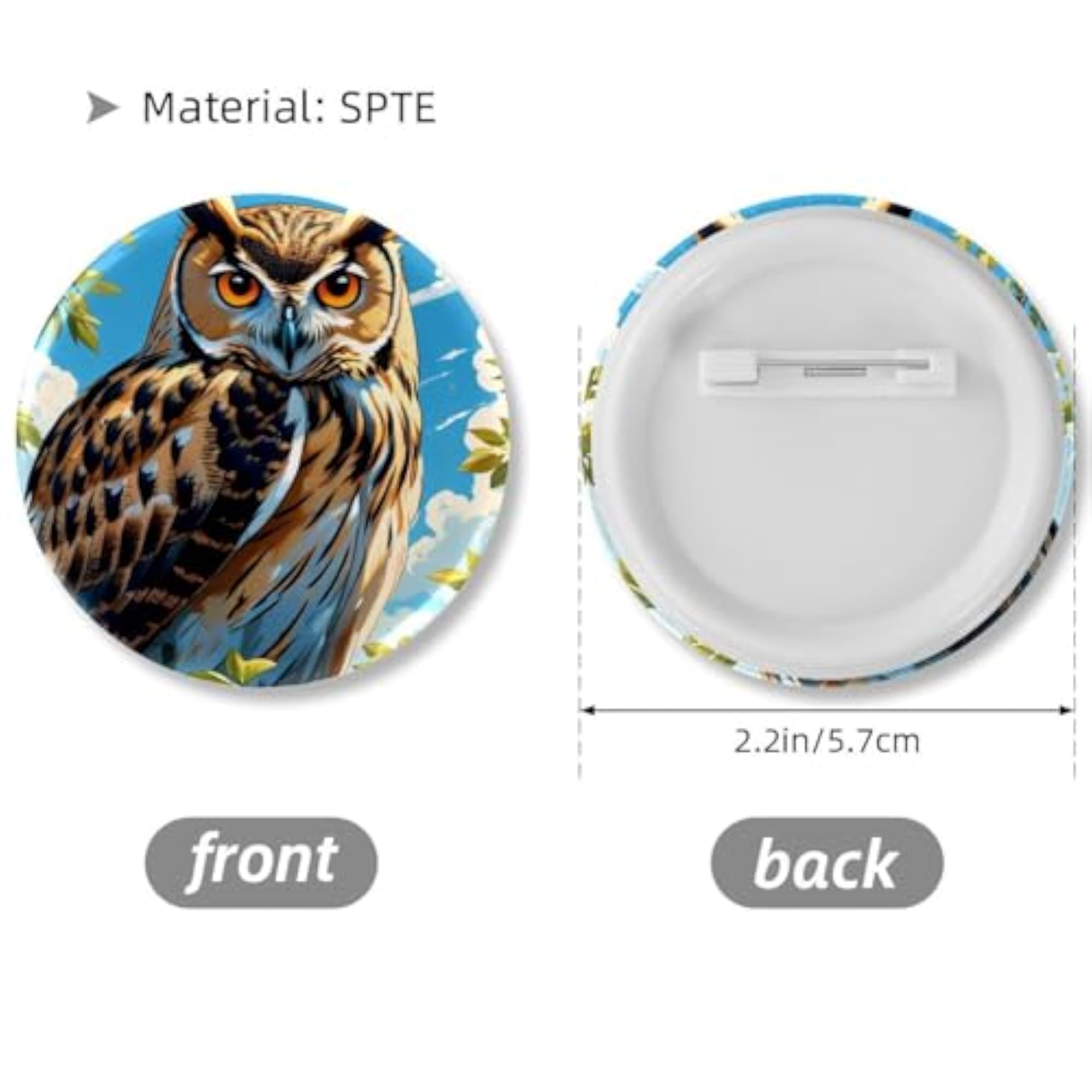 6-Pack Children's Cute Owl Button Pins