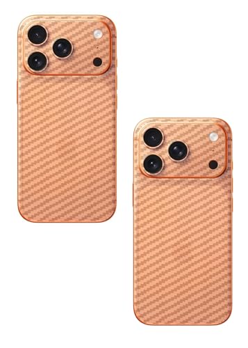 Image of (Pack of 2) Compatible with Apple iPhone 17 Pro Skin Sticker /Vinyl wrap /Protective Film Mobile Back Skin Carbon Fiber 3D Transparent by Candeal Mizhan(Only Back)