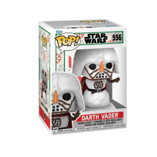 Funko Pop! Star Wars Holiday: Boneco de neve Darth Vader com um protetor Pop do Attic Pop do Byron