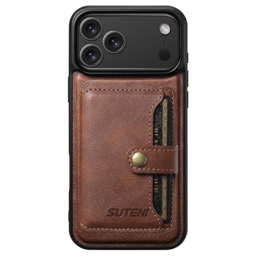 Étui iPhone 17 Pro Max cuir marron clapet magnétique protection