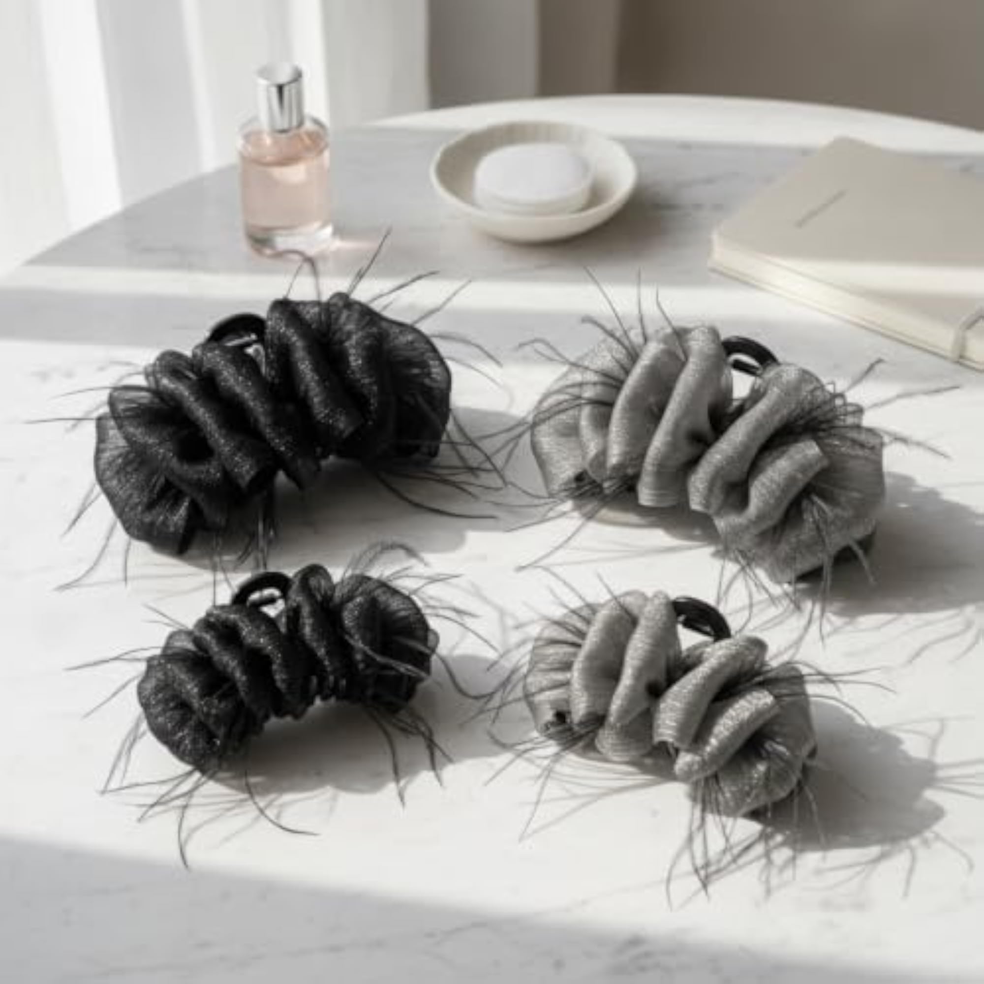 Cloud Bubble Mesh Hair Claw Clip for Women, Gray