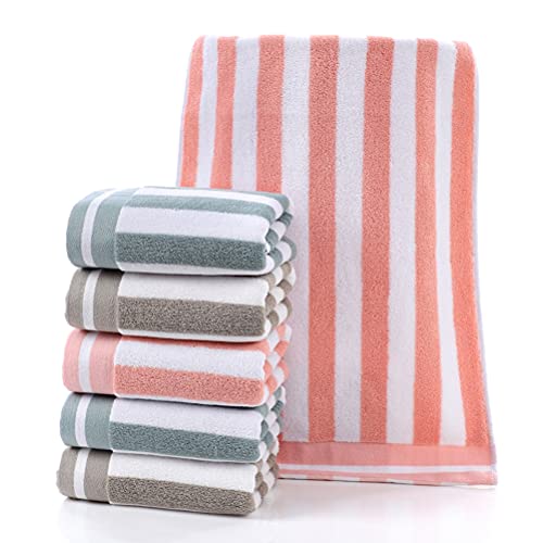 Tinymumu Hand Towels Set Of 2 Striped Pattern 100% Cotton Absorbent Soft Towel For Bathroom 13.4 X 29.1 Inch (Green) #TOP5