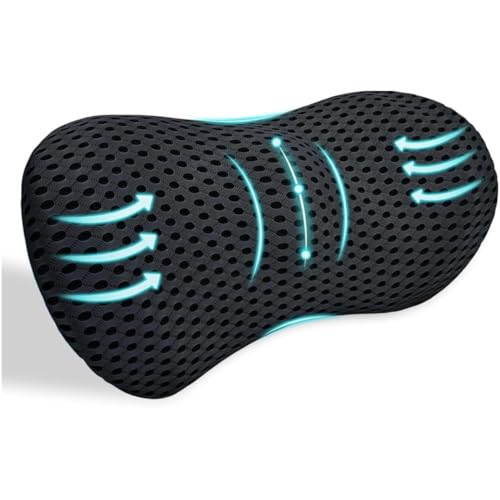 NKFOOPDU Almohada de apoyo lumbar para aliviar el dolor de espalda baja, cojín ergonómico de espuma viscoelástica aerodinámica para silla de oficina, asiento de coche, juegos, sillón reclinable y