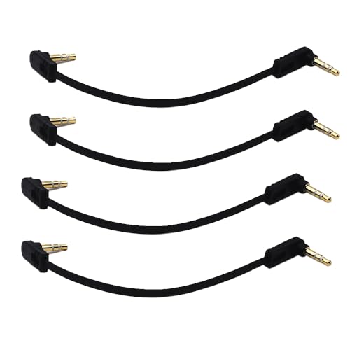 Cable de audio estéreo 3.5mm 15 cm, ángulo 90° x4 miniatura 1