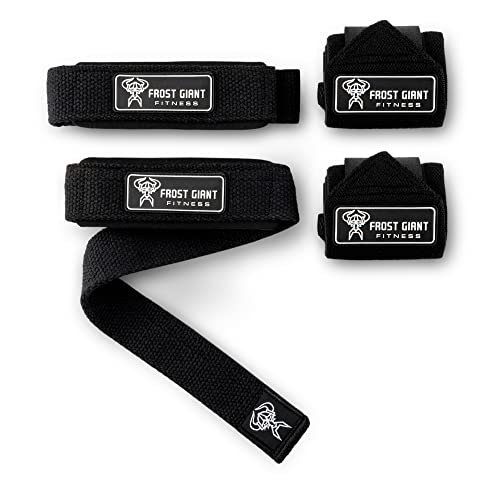 Premium Wrist Wraps Lifting Straps Bundle w/Carry Bag | Professional Grade Heavy Duty Hand and Wrist Support Weightlifting w/ 2 Year No Questions Asked Warranty (Black, Wraps & Straps Combo)