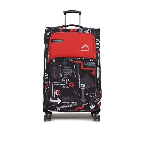Image of uppercase Polyester Spinner JFK Plus 10100EST1RED Large Check-in Eco Soft Trolley Bag, Dust Resistant Luggage Made of Sustainable Material,8 Wheel with TSA Lock,Travel Suitcase for Unisex (Red),77 Cm