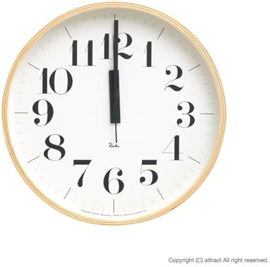 Lemnos レムノス Riki Clock リキ クロック Mサイズ WR0711M 太字(電波時計)壁掛け時計 掛時計 時計 ウォールクロック デザイン:渡辺 力 (インテリア デザイン 雑貨)