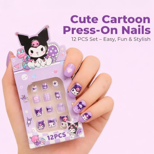 Image of Samyak Kids Nails Set, Girls Kanjak Navratri Gifts, Birthday Return Favour Press On Nails (Multicolor, Pack of 6)