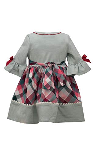 Bonnie Jean Ruffle Sleeve Fall Buffalo Check Apple Girls Babydoll Dress 12 Months Multicolored2