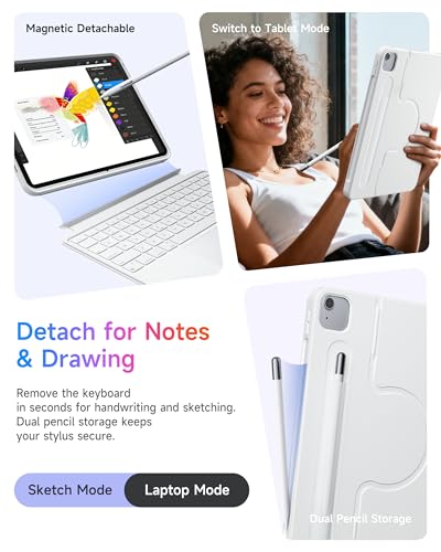 Image of HOU 360 Rotating & Detachable Keyboard Case for iPad A16 & iPad 10th gen
