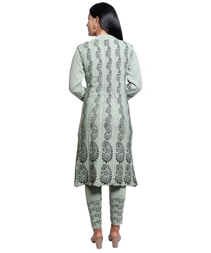 Image of Grand Line Women's Acrylic Woolen Winter Wear Warm Kurta with Palazzo Set