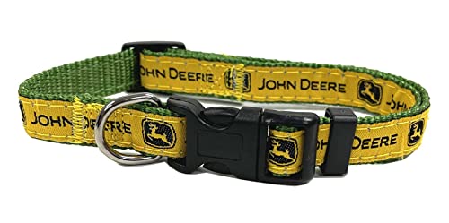 John Deere Medium PET Collar for Dogs & Cats. A Licensed Dog Collar for The Construction, Tractors, John Deere Super Fan! Walk & Run with Your Dog/CAT in-Style with The Pets First John Deere Collars