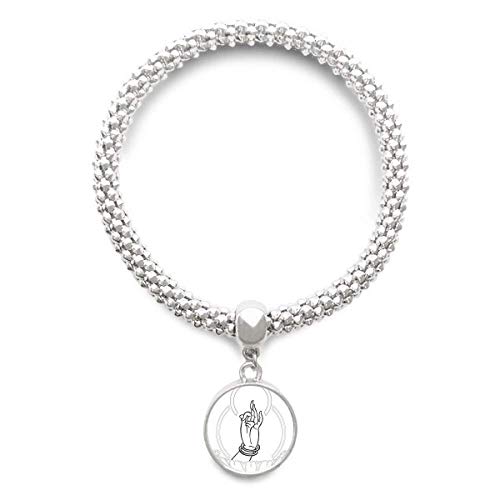 Bracelet bouddhisme femme avec pendentif main de lotus, le cadeau d'anniversaire idéal