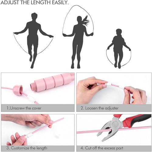 Image of Jump Rope, Tangle-Free Rapid Speed Jumping Rope Cable with Ball Bearings for Women, Men, and Kids, Adjustable Steel Jump Rope with Foam Handles for Home Gym Exercise Fitness Workout Equipment & Slim Body