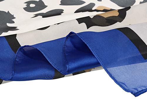 Allegra K 70cm Large Leopard Print Square Scarves Silk Like Kerchief Neck Head Scarf Neckerchief4