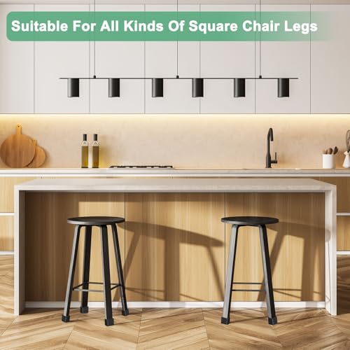 Image of M METERXITY 8-Pack Rectangle Chair Leg Caps, 1 x 1.5 (25 x 38mm) PVC Chair Leg Floor Protectors for Chairs /Table /Bed, Furniture Feet Covers Cups Non-Slip End Tips