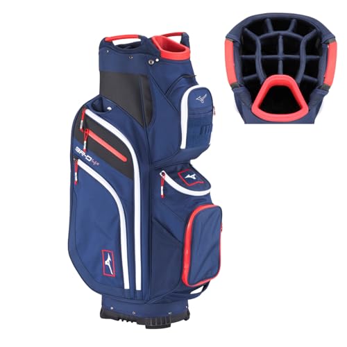Mizuno BR-D4C Cart Golf Bag | 9 1/2 Inches | Navy-Red