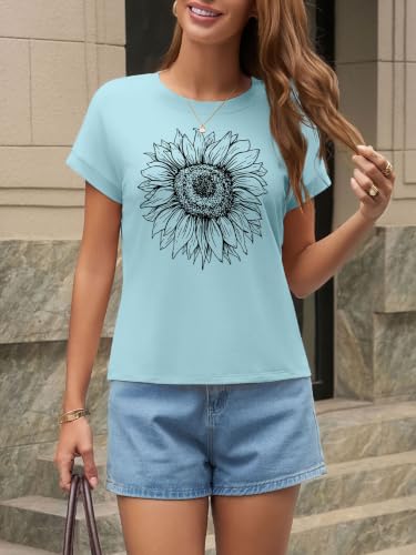 Image of UNCLECAT Womens Crop Tops Loose Fit Cap Short Sleeve Summer Tee
