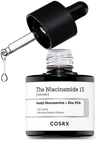 COSRX Niacinamide 15% Face Serum with Zinc 1%, Minimize Enlarged Pores & Sebum, Redness Relief, Blemish & Discoloration Correcting Treatment, 0.67 fl.oz/20 ml, Not Tested on Animals, Korean Skincare