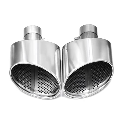 に適合する A3 に適合する A4 に適合する A5 に適合する A6 RS3 RS4 RS5 RS6 RS7まで対応 オーバルエキゾーストチップルック テールパイプ ノズルシステム マフラー 車用マフラーカッター(銀)