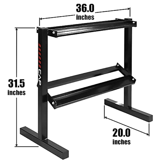 WF Athletic Supply Rubber Coated Hex Dumbbell Set with Two Tier Premium Storage Rack Built for Strength Building, Weight Loss & Home Gym ¨C Multiple Sets Available