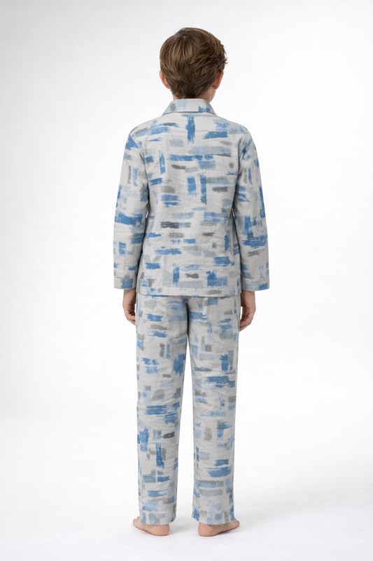 Image of 3BROS Kid's Pure Cotton Full Sleeves Night Suit /Dress for Boys /Girls Full Pajama & Top Sleep Suit Combo Set