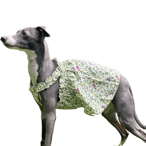 IUOUTG 夏の花の犬の日のドレス、イタリアのグレーハウンドの衣服の女の子の犬のドレス、誕生日のパーティーのための呼吸可能な夏のペットのサスペンダースカート