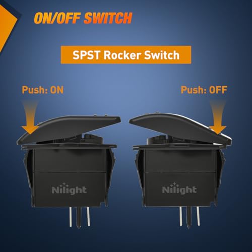 Image of Nilight Marine Rocker Switch Toggle Switch 2 Pin On Off SPST Waterproof
