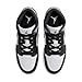 Air Jordan 1 Mid Big Kids' Shoes (White/Light Smoke Grey/Black) Size 6