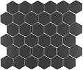 1 Carton/10 SQFT | Black 2" Hexagon Mosaic Tile (Matte)