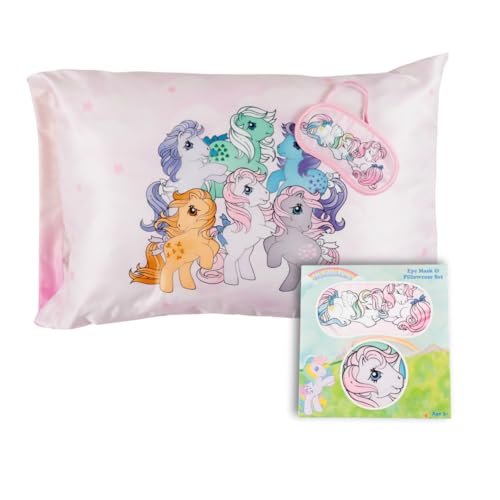My Little Pony Unicorn Beauty Silky Satin Standard Reversible Pillowcase & Eye Mask Set, 20x30, for Hair and Skin, (Officially Licensed Product) by Franco Collectibles