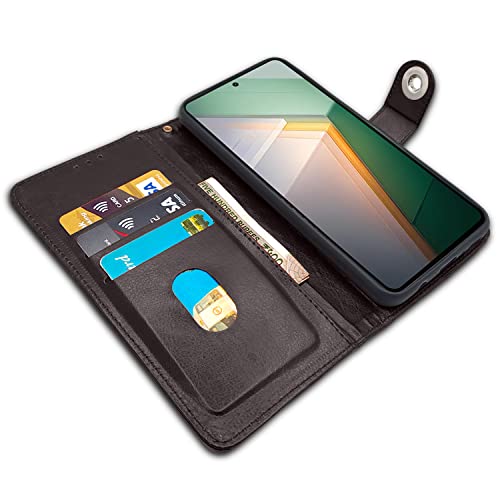 Image of Pikkme iQOO 11 5G Flip Cover Leather Finish | Inside TPU with Card Pockets | Wallet Stand and Shock Proof | Complete Protection Button Flip Case (Coffee)