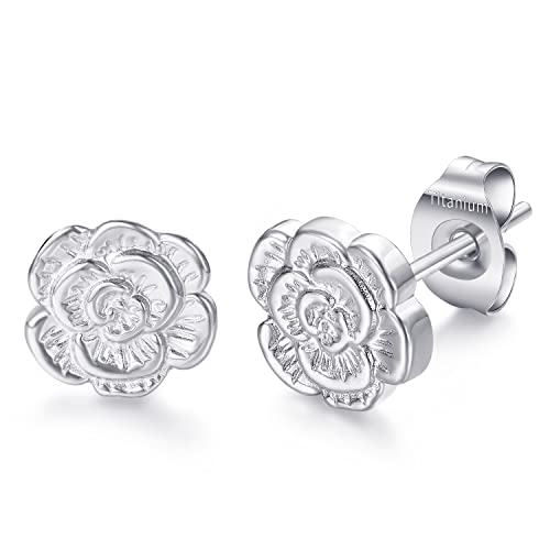 VOJO Implant Grade G23 Titanium Stud Earrings for Sensitive Ears Post Pierced Cartilage Lobe Earring...