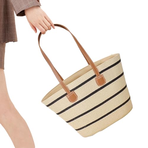 Bolso de paja tejida boho con gran capacidad de almacenamiento 7